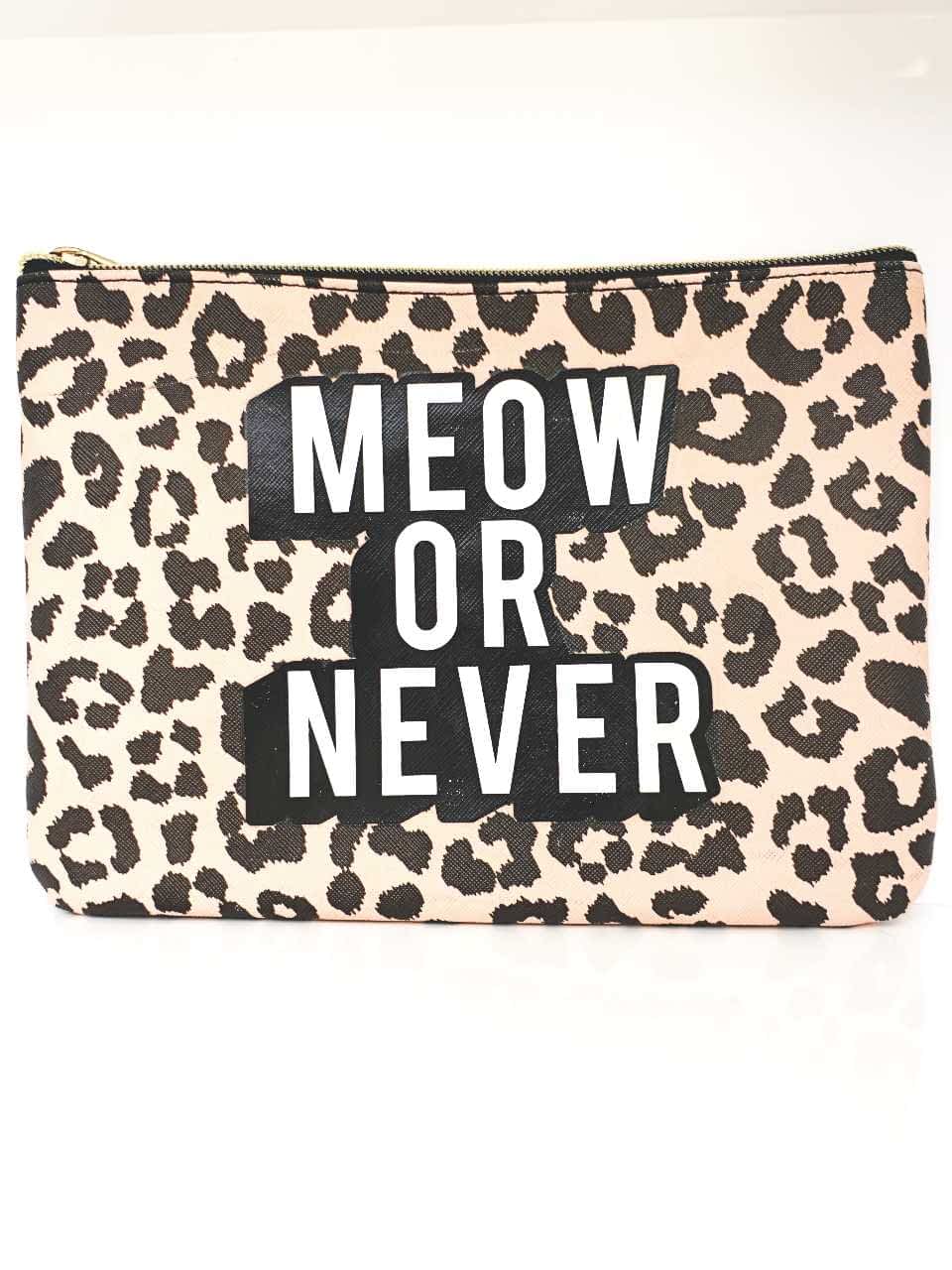meow or never makeup pouch